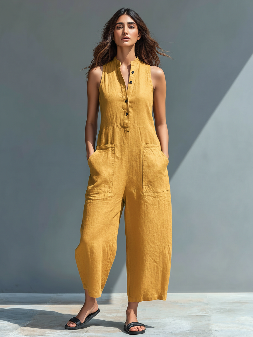 Kendra | Casual Linen-Effect Slouchy Jumpsuit