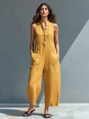 Kendra | Casual Linen-Effect Slouchy Jumpsuit