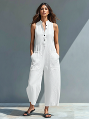 Kendra | Casual Linen-Effect Slouchy Jumpsuit
