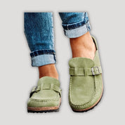 Tess | Everyday Suede Buckle Mules