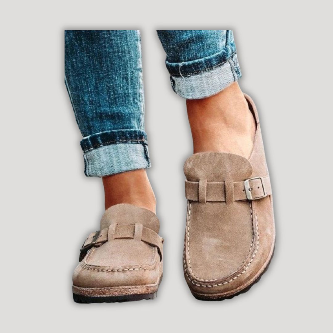 Tess | Everyday Suede Buckle Mules