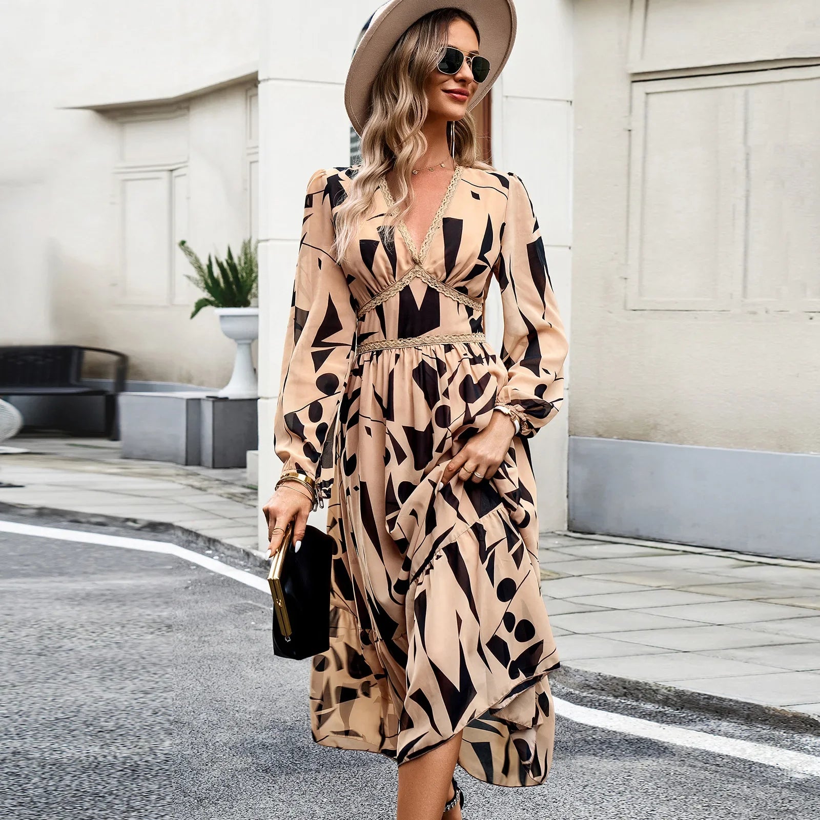 Ellara | Floral V-neck Dress