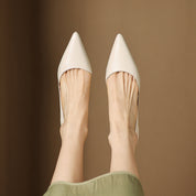 Ceyra Leather Kitten Heels