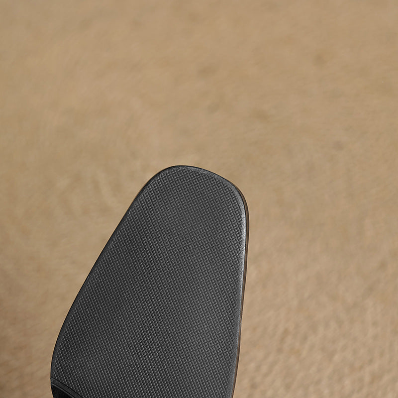 Elviera Square Leather Pumps