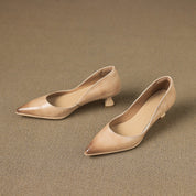 Calenne Leather Kitten Heels