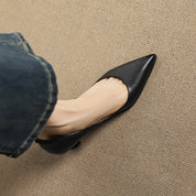 Calenne Leather Kitten Heels