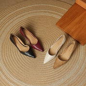 Ceyra Leather Kitten Heels