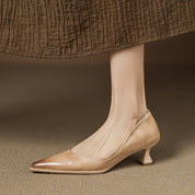 Calenne Leather Kitten Heels