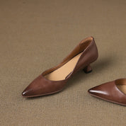 Calenne Leather Kitten Heels