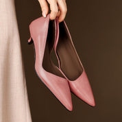 Orlisse Leather Kitten Heel Pumps