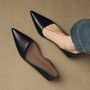 Orlisse Leather Kitten Heel Pumps