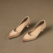 Calenne Leather Kitten Heels