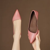 Orlisse Leather Kitten Heel Pumps