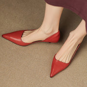 Orlisse Leather Kitten Heel Pumps