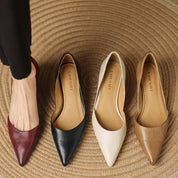 Ceyra Leather Kitten Heels