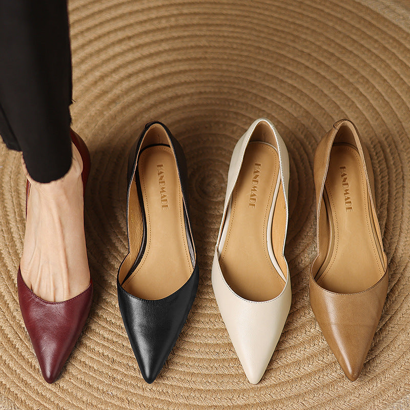 Ceyra Leather Kitten Heels