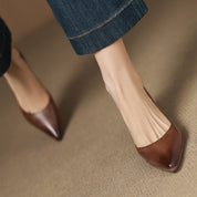 Calenne Leather Kitten Heels