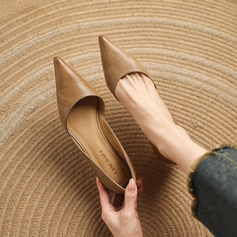 Ceyra Leather Kitten Heels