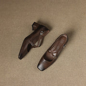 Marvane Leather Kitten Heels