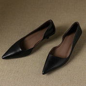 Orlisse Leather Kitten Heel Pumps
