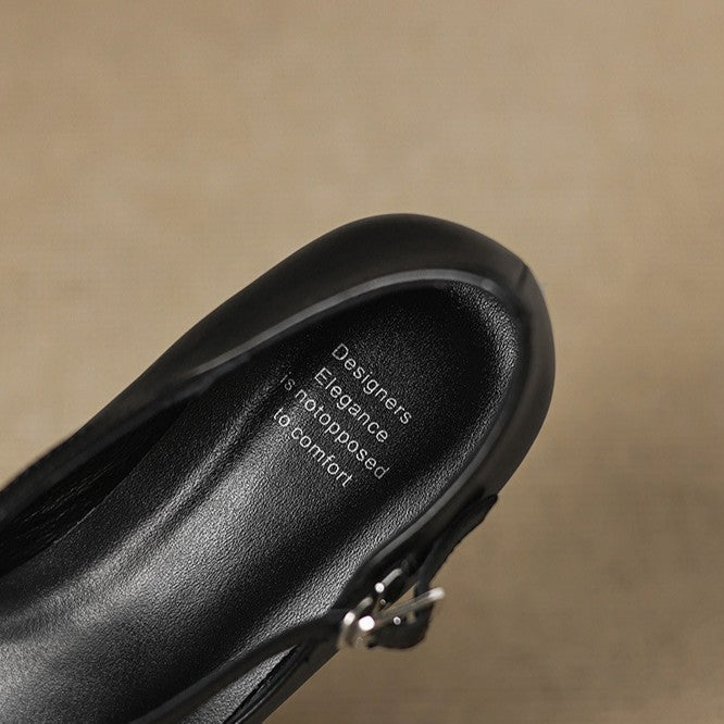 Marvane Leather Kitten Heels