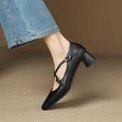 Marvane Leather Kitten Heels