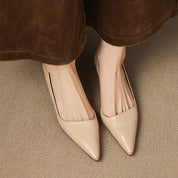 Orlisse Leather Kitten Heel Pumps