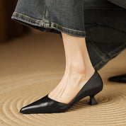 Ceyra Leather Kitten Heels