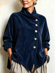 Brenda | Ribbed Button-Trim Jumper