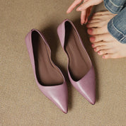 Orlisse Leather Kitten Heel Pumps