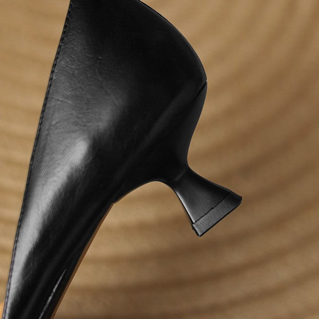 Ceyra Leather Kitten Heels