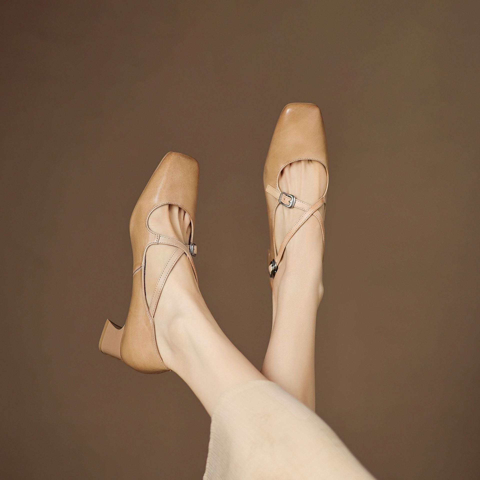 Marvane Leather Kitten Heels