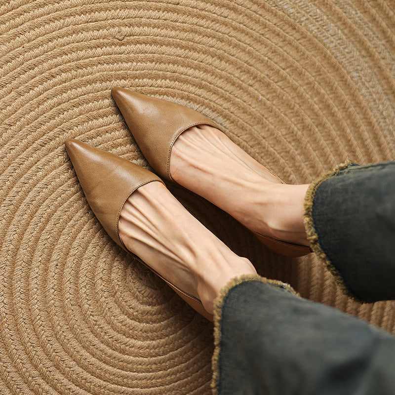 Ceyra Leather Kitten Heels