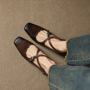 Marvane Leather Kitten Heels