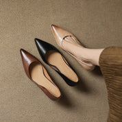 Calenne Leather Kitten Heels