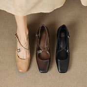 Marvane Leather Kitten Heels