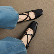 Marvane Leather Kitten Heels