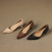 Calenne Leather Kitten Heels