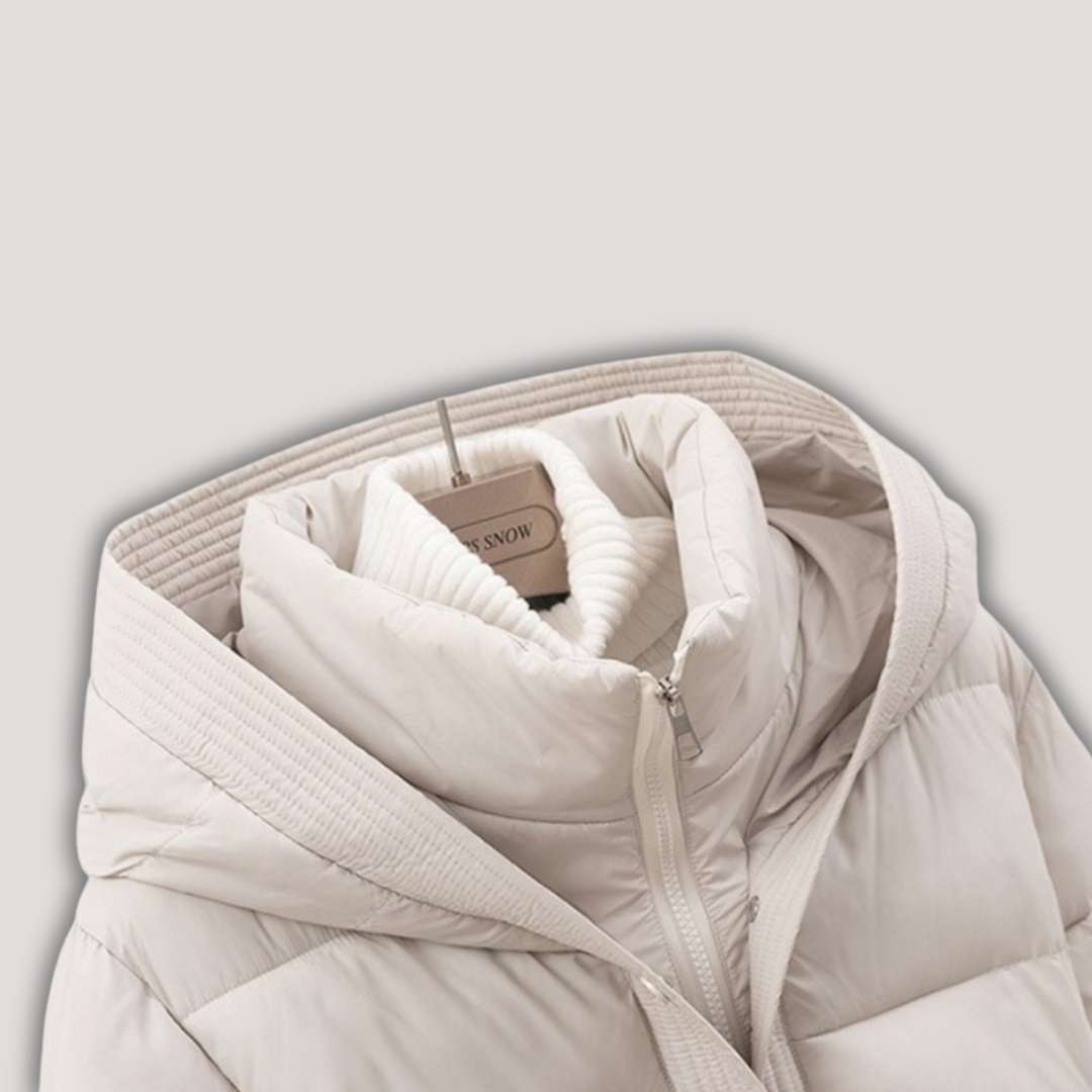 Ciara | Winter Puffer Jacket with Hood snd Belt