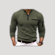 Dan | Long Sleeve Polo Shirt with Zip