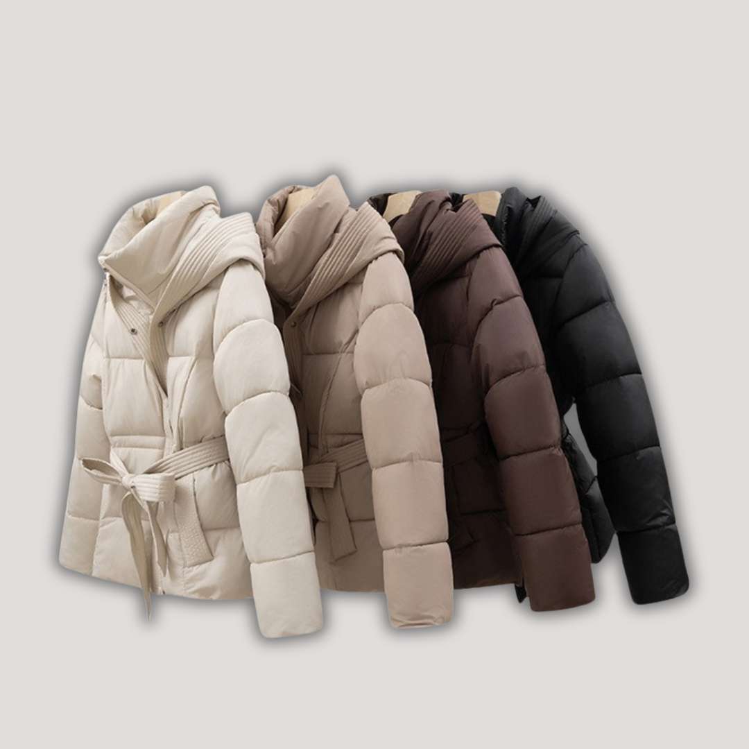 Ciara | Winter Puffer Jacket with Hood snd Belt