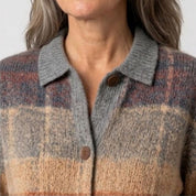 Edith | Graduated Plaid Knit Cardigan