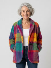 Jenneke | Checkered Mid-Season Jacket