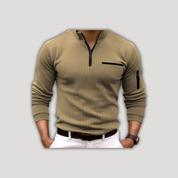 Dan | Long Sleeve Polo Shirt with Zip