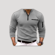 Dan | Long Sleeve Polo Shirt with Zip