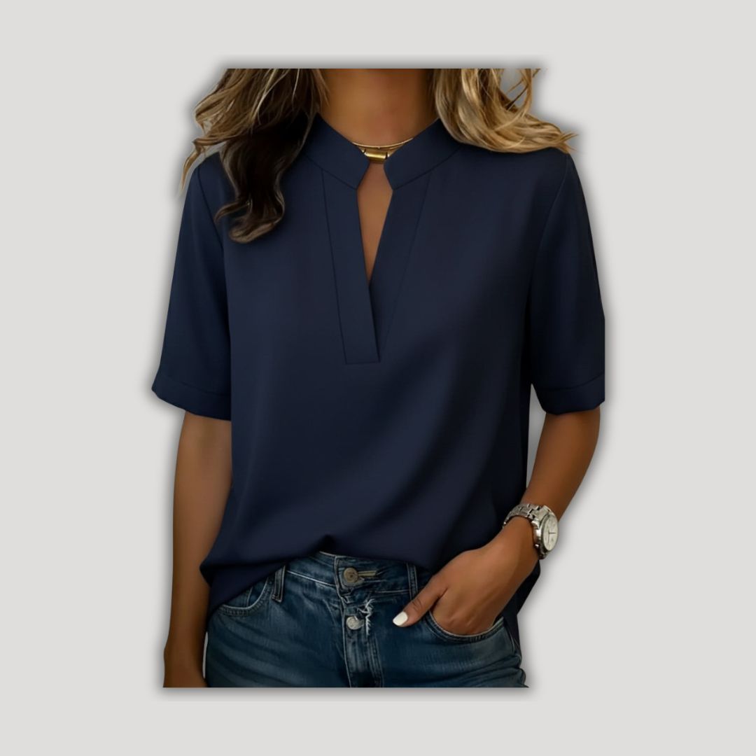 Margaux | Elegant Notched Collar Blouse