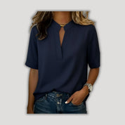Margaux | Elegant Notched Collar Blouse