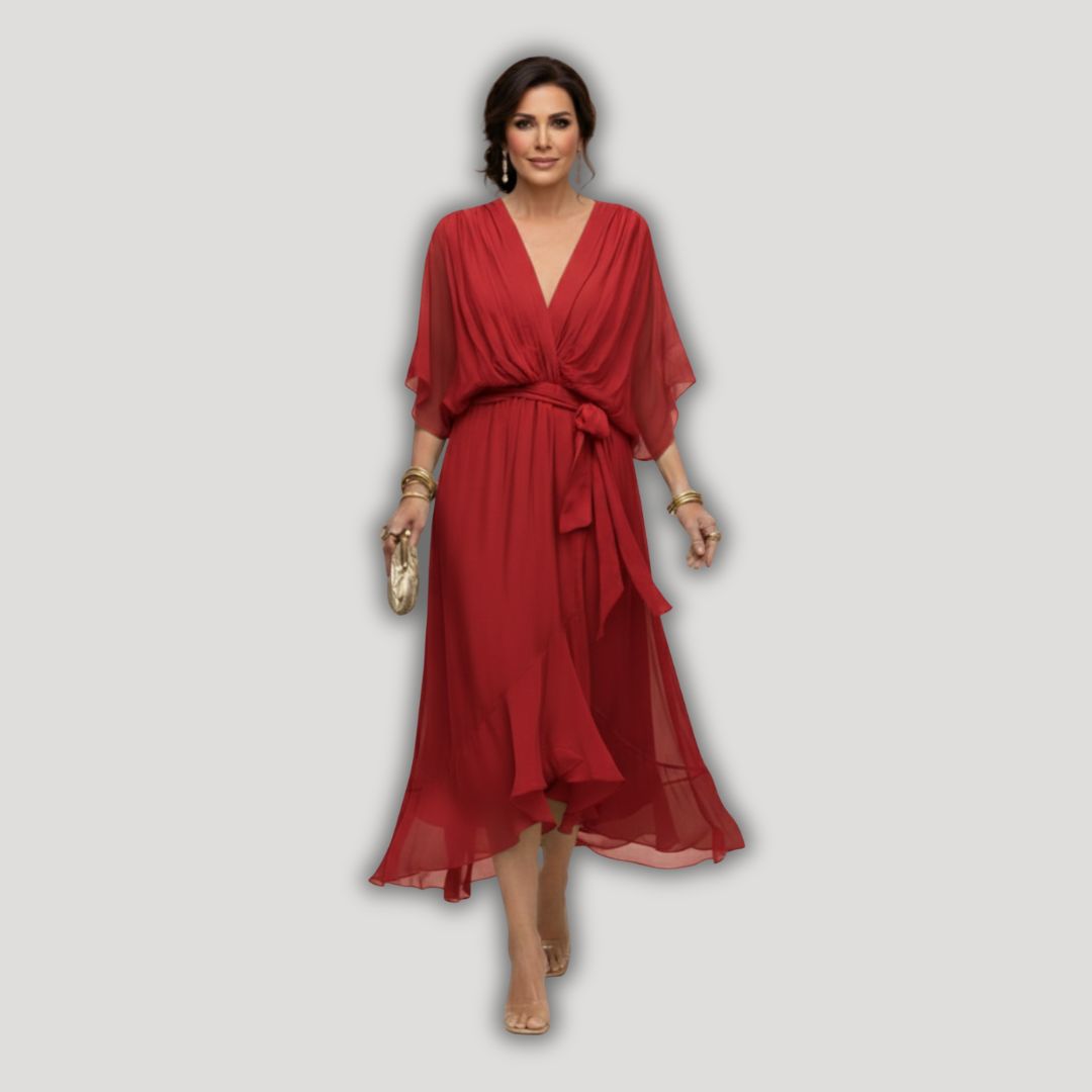 Arabella | Flowing V-Neck Silhouette Dress