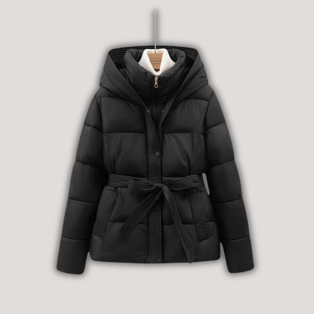 Ciara | Winter Puffer Jacket with Hood snd Belt