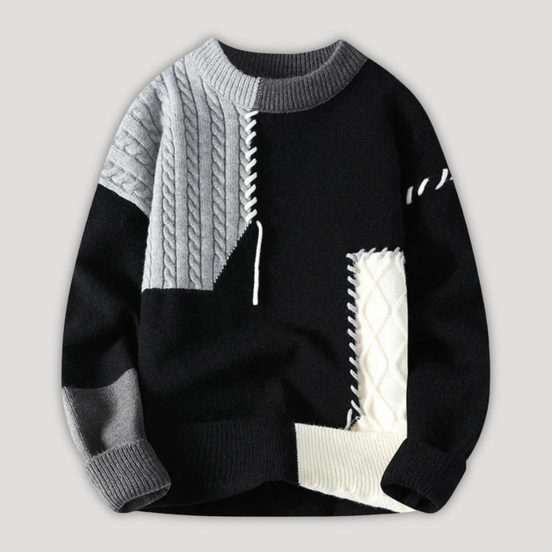 Perry | Knitted Patchwork Sweater